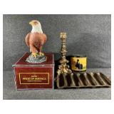 Avon Pride of America Porcelain Eagle, Brass