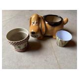 Ceramic Basset Hound Dog Planter, Planter Pot