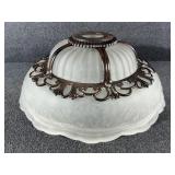 White Frosted Glass Flush Mount Ceiling Light