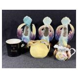 Morton Pottery Cockatoo Parrot Wall Planters& More