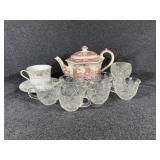 Teapot, Teacup & Saucer, Glass Votive Holder