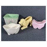 Ceramic Planters, Baby Carriage,