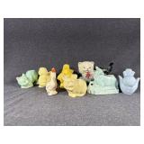 Ceramic Animal Shaped Planters, White Goose Figure
