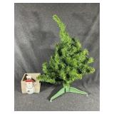 Tabletop Green Christmas Tree,Snowman Storage Box