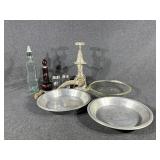 Pie Pans, Cast Iron Meat Grinder, Red Glass Bottle