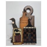 Wooden Crow Wall Decor