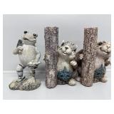 Squirrel on Tree Stump outdoor garden statues