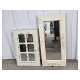 Mirrored Wall Art with Coat Hooks, Mirrored