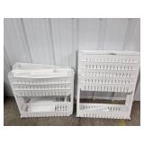 Narrow White Plastic Rolling Storage Caddy