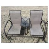 Brown Metal 2-Person Outdoor Glider