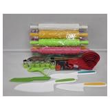 Embossed Rolling Pins, Measuring Cups, Wooden