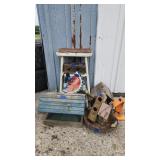 Lawn Decor, Painted Wooden Step Ladder