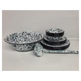 Green and White Enamel Coated Dishes: