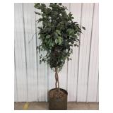 Faux Tree with Metal Pot