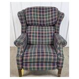 Plaid Reclining Arm Chair