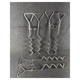 Metal Corkscrew Anchor Stakes Dog Tie-Outs