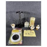 Jar Warmer, Floral Candles(2), Ceramic Ducks(2)