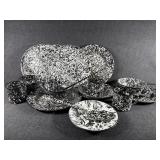 Black & White Splatter Enamelware Dishes