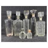 Clear Glass Decanters & Avon Wild Rose Bottle