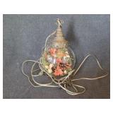 Glass Globe Hanging Lamp with Butterflies and