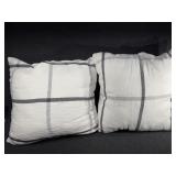 Windowpane Pattern Decorative Pillows (2), Curtain