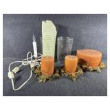 Hurricane Glass Candle Holders, 3 Wick Candle
