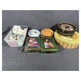 Assorted Tins (8), Decorative Round Box,Cover