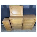 Medium Oak finish False Front Cabinets (2) Arch