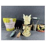 Decorative Flower Pots, Victorian Lady Figurine