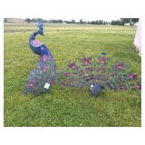 Metal Peacock Yard Sculpture Light Up (2)