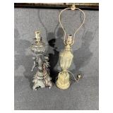 Cherub Table Lamp, Glass & Metal Table Lamp