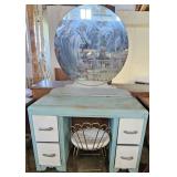 Vintage Art Deco Waterfall Vanity with Chair and