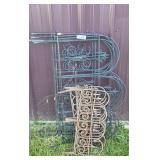 Brown Plastic and Black Metal Garden Fencing