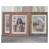 Four Framed Native American Themed Art Prints