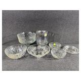 Pedestal Candy Dish, Vase, Glass Bowls (4)