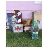3FT Fiber Optic Tree,, Wooden Candy Cane, Pictures