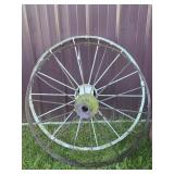 2 Metal Wagon Wheels