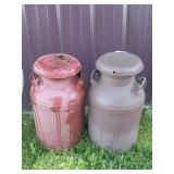 2 Metal Milk Cans