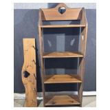 Vintage Wooden Bookcase and Matching Coat Rack