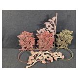 Cast Iron Wall Mount Flower Holders(3), Cast I