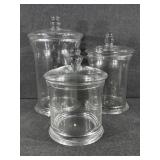 Clear Glass Apothecary Jars ( 3 ) Sizes