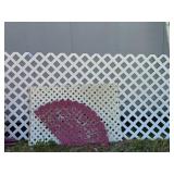 White Lattice, Pink Plastic Fan Shaped Decor