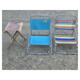 2 Low Beach Chairs, Foldable Chair