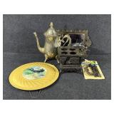 Miniature Cast Iron Stove,Chimney Cover, Teapot