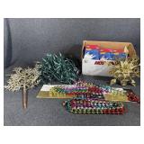 String Lights, Beaded Garland,Holiday Floral Stems