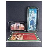Coca-Cola Metal Trays (2) Coca-Cola Tin Sign