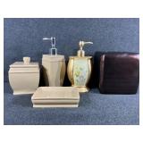 Tan Bathroom Accessory Set, Kleenex Box Cover