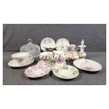 Porcelain Teacup & Saucers, Sugar Bowl,Creamer
