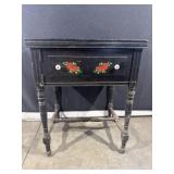 Vintage Black and Floral Hand Painted Drawers