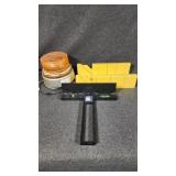 12" Mitre Box, Strobe Light, Level